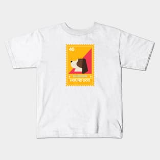 Handsome Hound Dog Stamp Kids T-Shirt